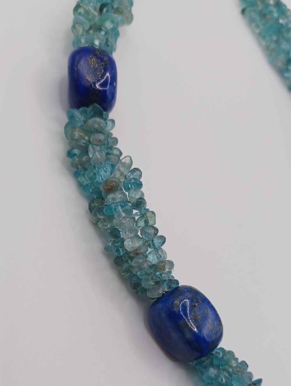 Jay King DRT 925 Blue Apatite Chip and Lapis Bead Necklace - Picture 3 of 6